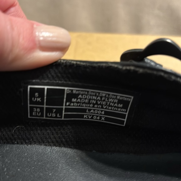 Dr Martens Addina Flower Buckle Leather Platform Shoes - Picture 10 of 14